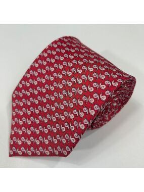 Jos. A. Bank Executive Collection Red Pink Snail Pattern Silk Necktie Tie